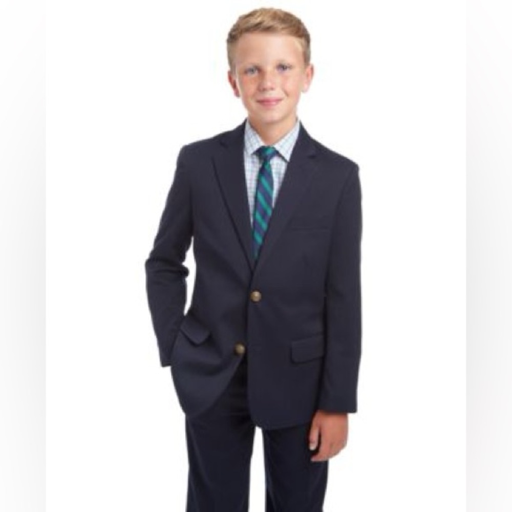 Tommy Hilfiger Boys Navy Blue Alexander Blazer Jacket Sport Coat Size 16